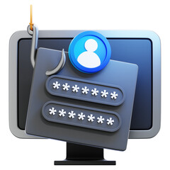 3D Illustration of Account Phishing Scam
