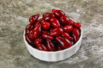 Ripe sweet juicy digberry cornel