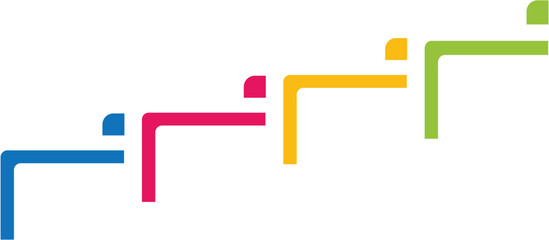 Editable Vector Timeline – Rounded Square Flow with Soft Colors

