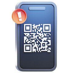 3D Illustration of QR Code Scam Fraud