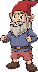 Upset Gnome With Clenched Fists Vector Image