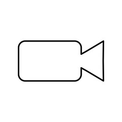 Simple outline video camera icon in line style