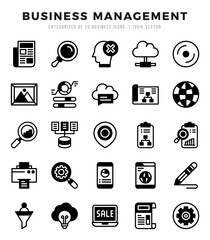 Set of 25 Business Management Lineal Filled Icons Pack.