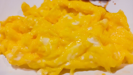 close up of a egg on a plate