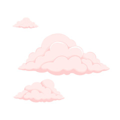 Pink Cartoon Clouds Illustration, Cute Weather Design Element