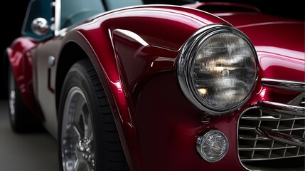 Fototapeta premium Classic sports car highlighting design with studio lighting reflections. AI generated.