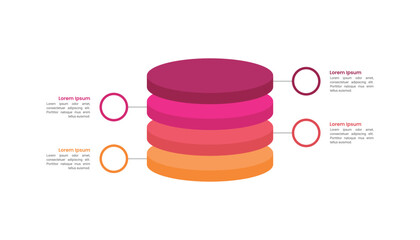 Stacked 3D layers Infographic Included 4 Layer