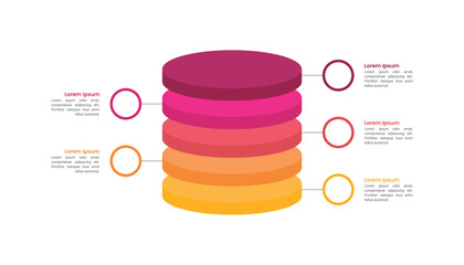 Stacked 3D layers Infographic Included 5 Layer