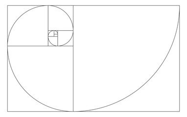 Golden Ratio, Phi, Fibonacci Sequence Illustration, Mathematical, Architectural Pattern, Sacred Geometry Clipart