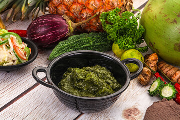 Indian cuisine - Palak paneer cheese with spinach