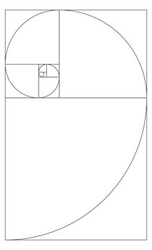 Golden Ratio, Phi, Fibonacci Sequence Illustration, Mathematical, Architectural Pattern, Sacred Geometry Clipart
