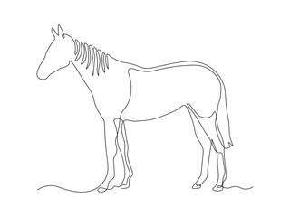abstract horse, continuous one single line art hand drawing sketch logo