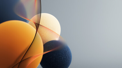 Dynamic Abstract Composition With Flowing Forms and Colors