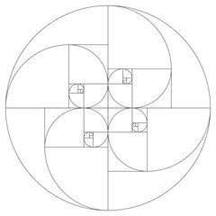 Golden Ratio, Phi, Fibonacci Sequence Illustration, Mathematical, Architectural Pattern, Sacred Geometry Clipart