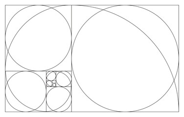 Golden Ratio, Phi, Fibonacci Sequence Illustration, Mathematical, Architectural Pattern, Sacred Geometry Clipart
