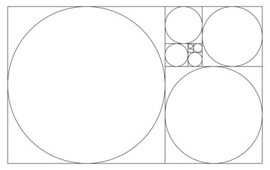 Golden Ratio, Phi, Fibonacci Sequence Illustration, Mathematical, Architectural Pattern, Sacred Geometry Clipart