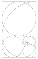 Golden Ratio, Phi, Fibonacci Sequence Illustration, Mathematical, Architectural Pattern, Sacred Geometry Clipart