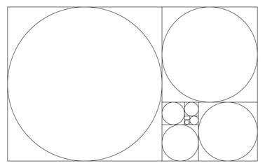 Golden Ratio, Phi, Fibonacci Sequence Illustration, Mathematical, Architectural Pattern, Sacred Geometry Clipart