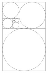 Golden Ratio, Phi, Fibonacci Sequence Illustration, Mathematical, Architectural Pattern, Sacred Geometry Clipart