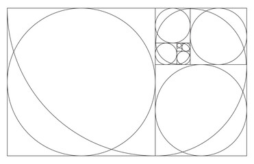 Golden Ratio, Phi, Fibonacci Sequence Illustration, Mathematical, Architectural Pattern, Sacred Geometry Clipart