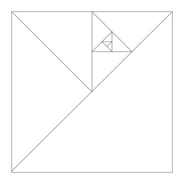 Golden Ratio, Phi, Fibonacci Sequence Illustration, Mathematical, Architectural Pattern, Sacred Geometry Clipart