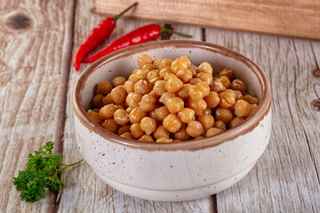 Boiled chickpea beans in the bowl