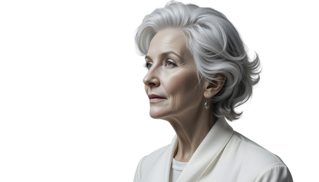 Título: ia generated. portrait of a senior woman smiling