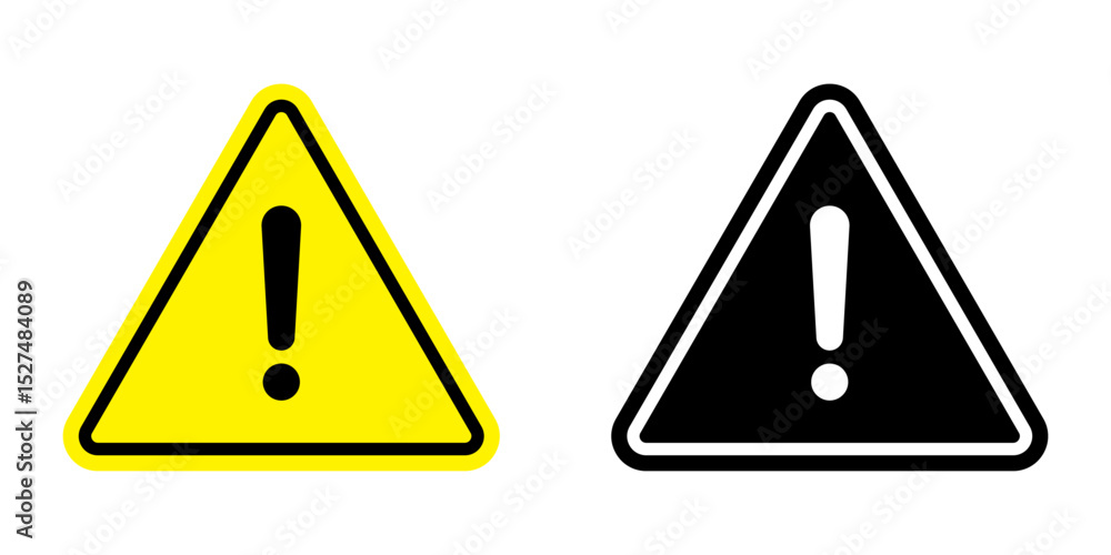 Poster warning triangle icon. yellow caution warn in png. warning sign with exclamation mark. alert warn in