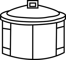 storage tank icon, The cylindrical structure showcases a weathered texture, hinting at a history of storage and industry, Modern outline tank logo concept, vector design template elements icons,