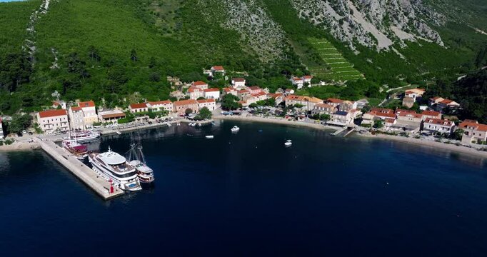 Trstenik Village On The Pelje&scaron;ac Peninsula In Southern Dalmatia, Croatia - Aerial Shot