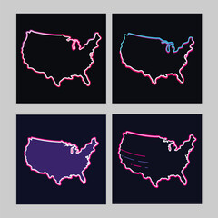 Modern flat design USA map with patriotic themes—perfect for websites, banners, and July 4th announcement templates.