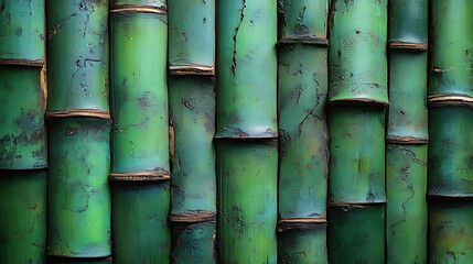 Obraz premium Macro of bamboo cross-section patterns showing green renewable texture from sustainable natural material