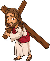 Jesus Christ Carrying The Cross Vector Image