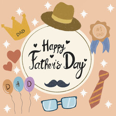 Happy Father's Day Cute Doodle Illustration