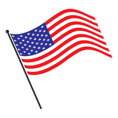 Fototapeta premium American flag on white background