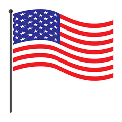 Fototapeta premium American flag on white background