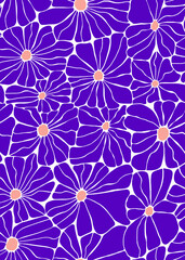A pattern of large daisies in bright colors .Seamless pattern.