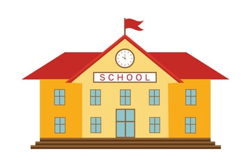 School building. Back to school. Vector illustration in flat style