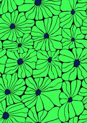 A pattern of large daisies in bright colors .Seamless pattern.