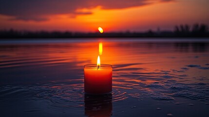 Soul spirituality mourning candlelight sunset, symbolizing reflection, spirit, and meditation themes.
