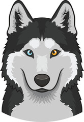 Siberian Husky Face Vector Image