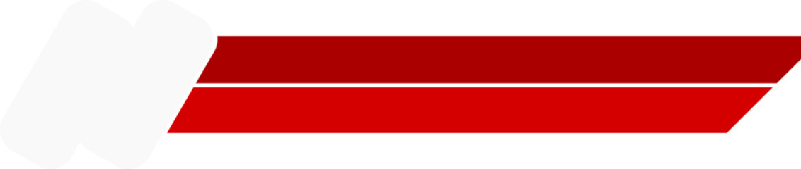 Folded Edge Red and White Ribbon. National Day Graphic Element