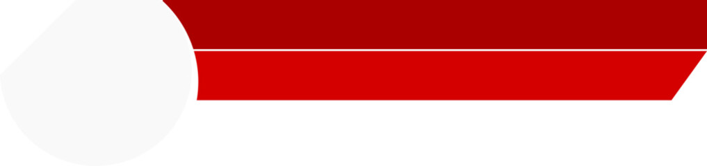 Indonesian Red and White Ribbon with Pentagon Edge. Modern National Graphic