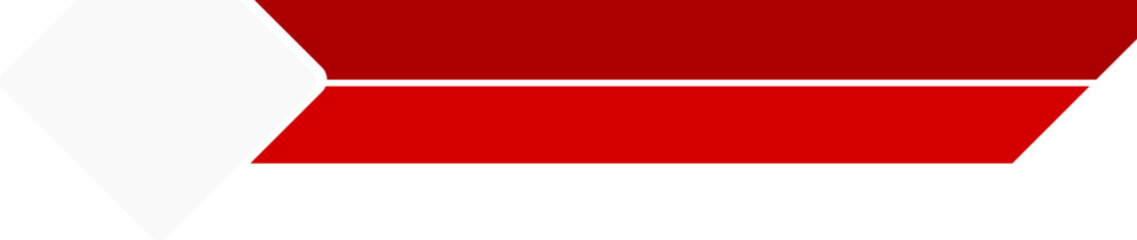 Red and White Ribbon Banner with Rhombus Tip. Indonesia Independence Day Element