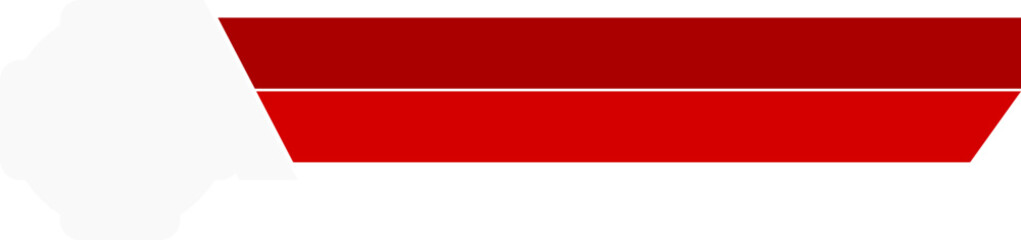 Red and White Ribbon with Hexagon End. Indonesian Geometric Element