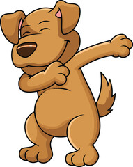 Obraz premium Dabbing Dog Character Vector Image