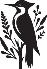 Flat Design Woodpecker Bird Icon
