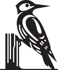 Obraz premium Flat Design Woodpecker Bird Icon 
