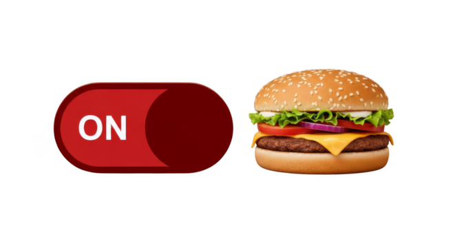 Burger craving initiated time for deliciousness