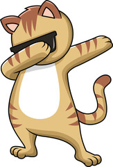 Dabbing Cat With Sunglasses Vector Image